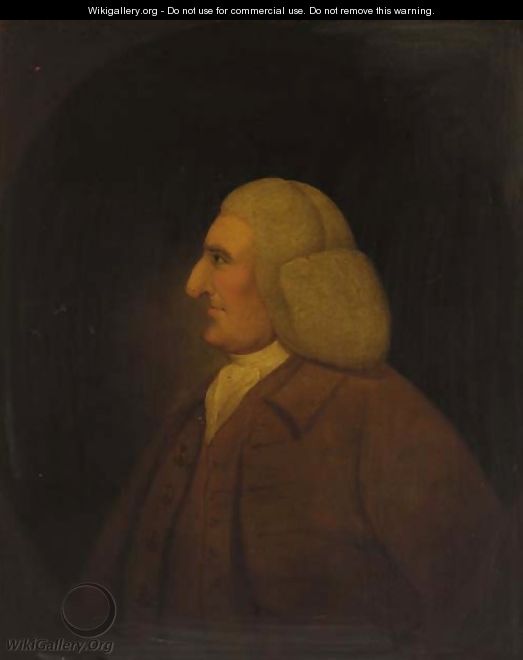 Portrait of a gentleman, half-length, in a brown coat and waistcoat, feigned oval - (after) Hoare, William, of Bath