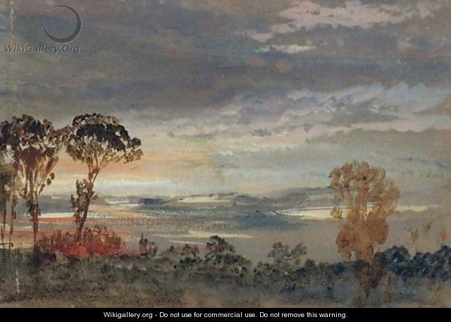 A sunset seen through trees - Clarkson Stanfield