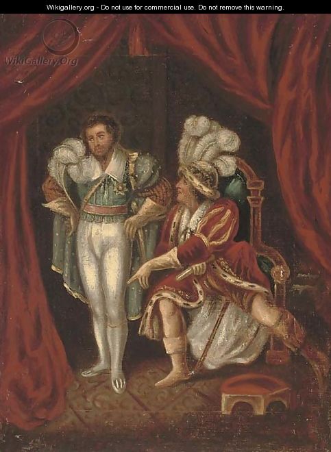 Edmund Kean as Richard III, with the Duke of Buckingham - English School