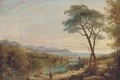 Pastoral figures in a classical landscape, with the coast beyond; and Another similar - English School