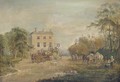 Harvesters and travellers outside the Swan Inn - English School