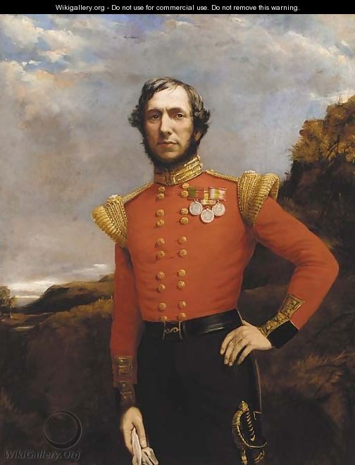 Portrait of an officer of the 13th Light Infantry - English School