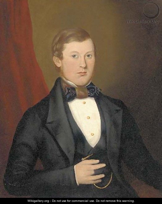 Portrait of a gentleman, half-length, in evening dress - English School