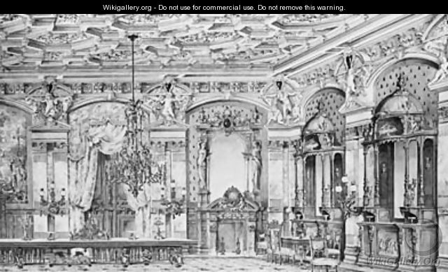 A View Of An Ornate Classical Dining Room - English School