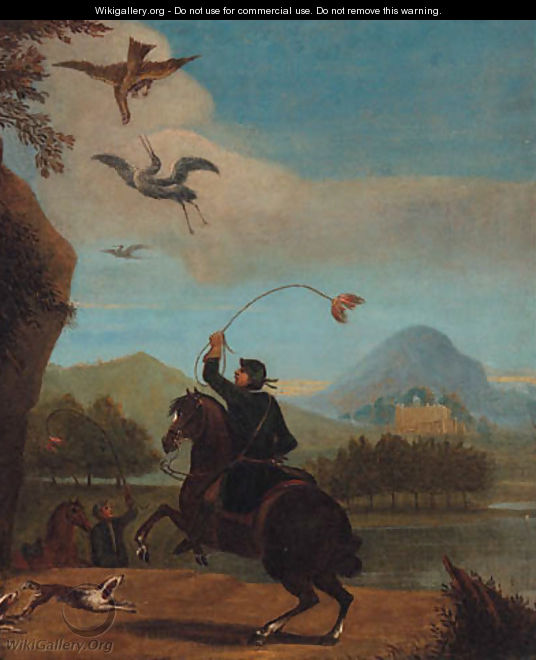 A Hunting Party in an extensive Landscape - English School
