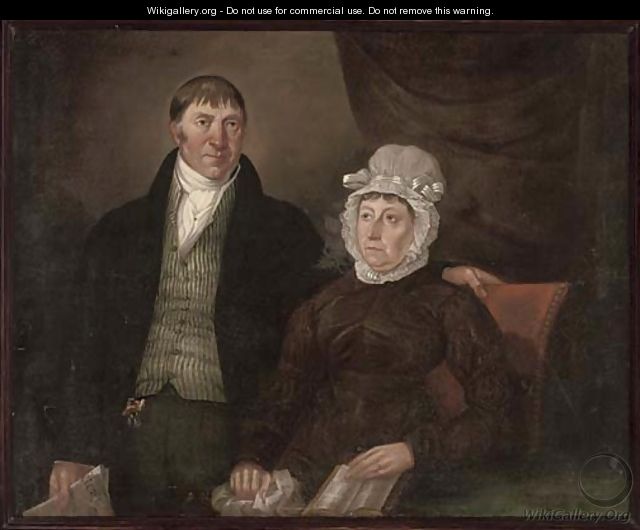Portrait of a husband and wife - English Provincial School