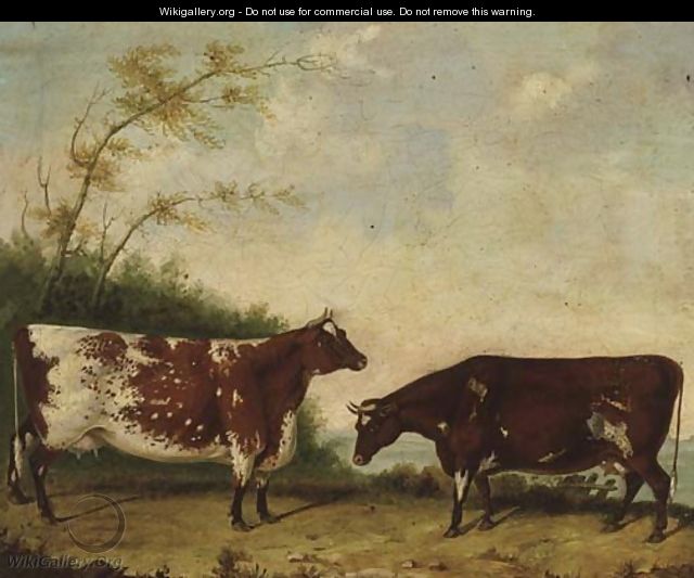 Cows in a landscape - English Provincial School