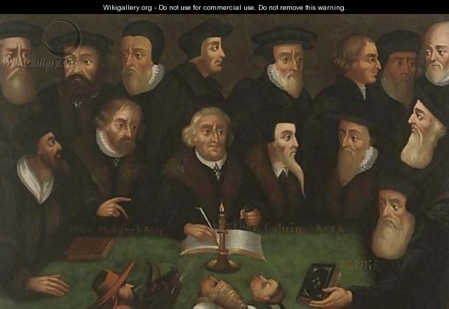 A group of protestant divines identified as Luther - English School