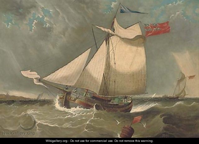 The Welsh sloop Wellington in coastal waters - English School