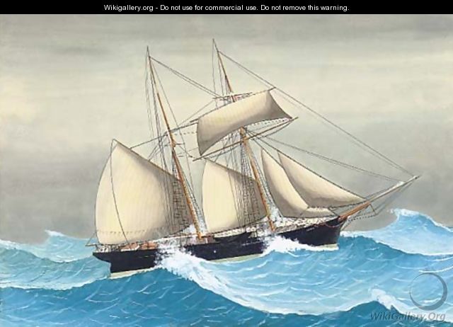 The Jersey schooner Empress at sea - English School
