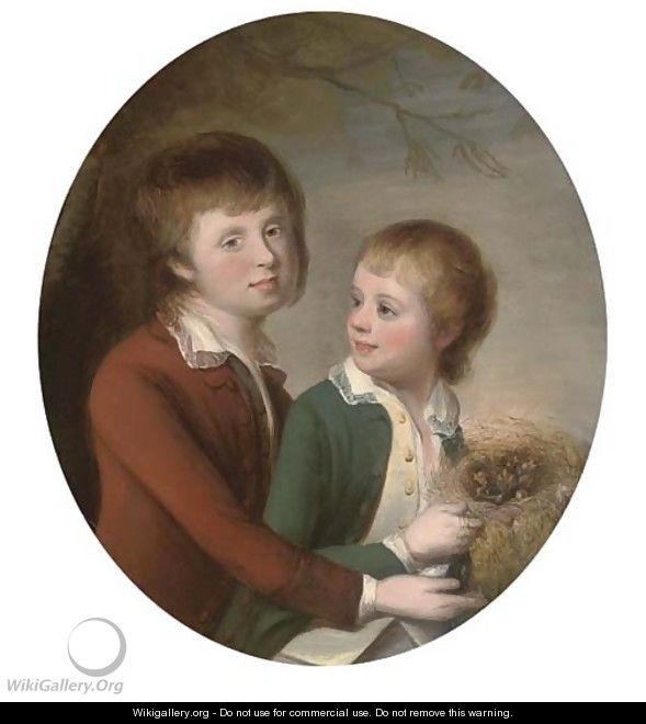 Portrait of two brothers - English School