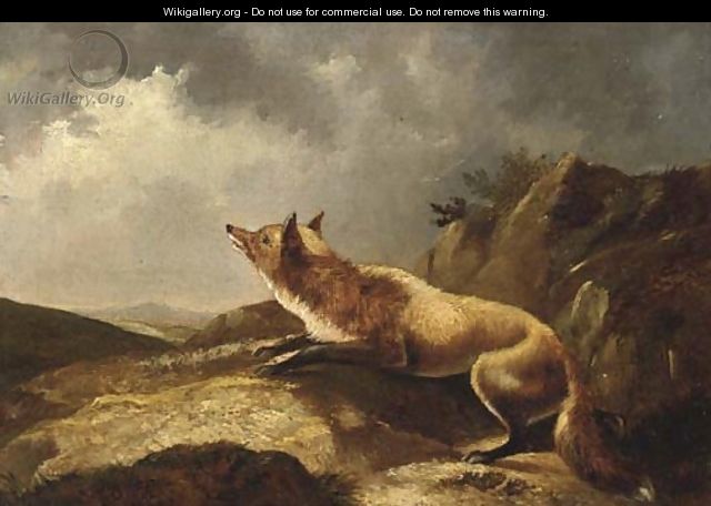 A fox in a landscape - English School