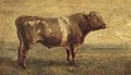A bull in pasture - English School