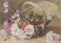 A basket of carnations - English School