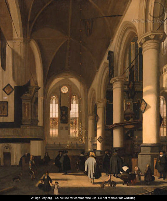 The interior of the Oude Kerk, Amsterdam - Emanuel de Witte