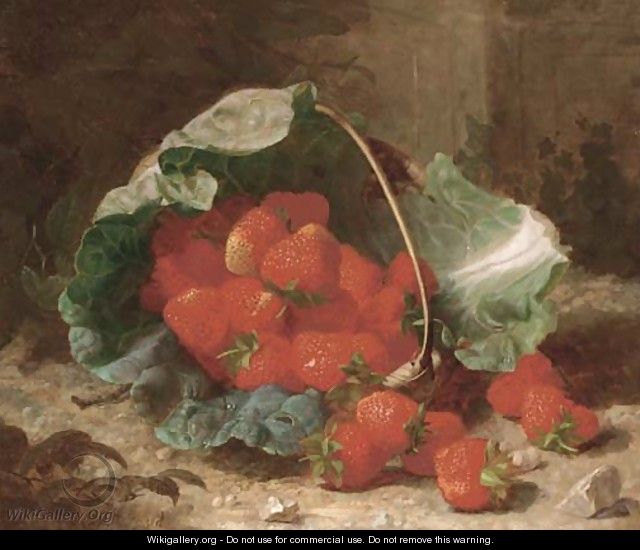 A basket of strawberries - Eloise Harriet Stannard