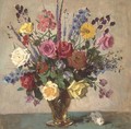 Summer flowers in a vase - Charles Emile Hippolyte Lecomte-Vernet