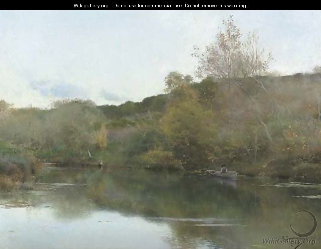 A Tranquil River Landscape - Emilio Sanchez-Perrier