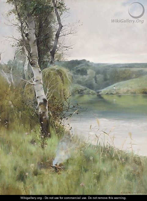 A River Landscape - Emilio Sanchez-Perrier