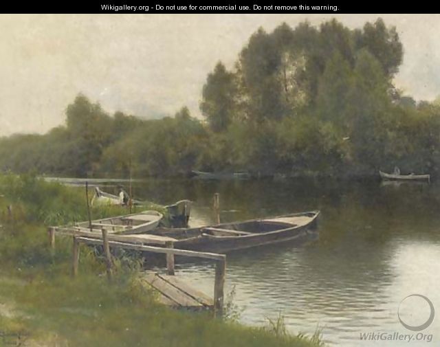 A River Landscape in Pontoise - Emilio Sanchez-Perrier