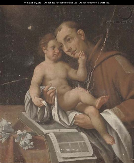 Saint Francis holding the Christ Child - Emilian School