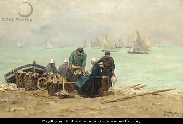 Fisherfolk at Isigny - Emile-Louis Vernier