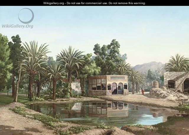 Arabs at an oasis - Emmanuel Joseph Lauret