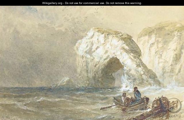Salvaging the wreck, one off Durdle Dor - Edwin Ellis