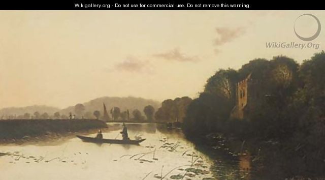 Anglers on a lake - Henry John Boddington