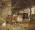 Cows in a barn - Edwin Frederick Holt