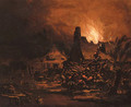 Villages burning at night - Egbert van der Poel