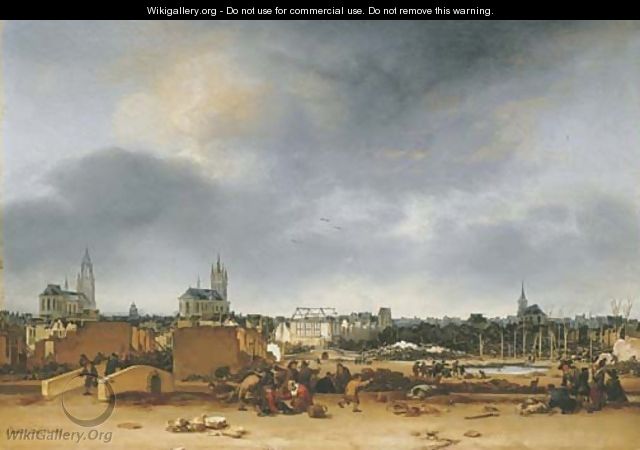 A view of Delft after the explosion of 1654 - Egbert van der Poel