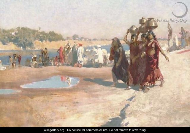 By the River at Ahmedabad, India - Edwin Lord Weeks