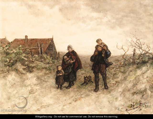 A family walk on a country path - Elchanon Verveer
