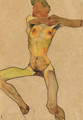 Mannlicher Akt, gelb - Egon Schiele