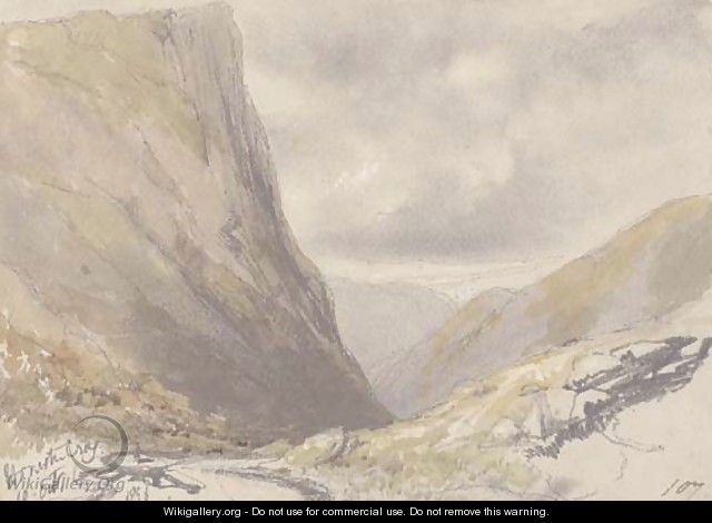 Honiston Crag, near Buttermere, Cumbria - Edward Lear