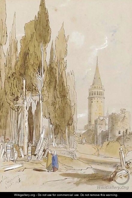 Galata, Constantinople - Edward Lear