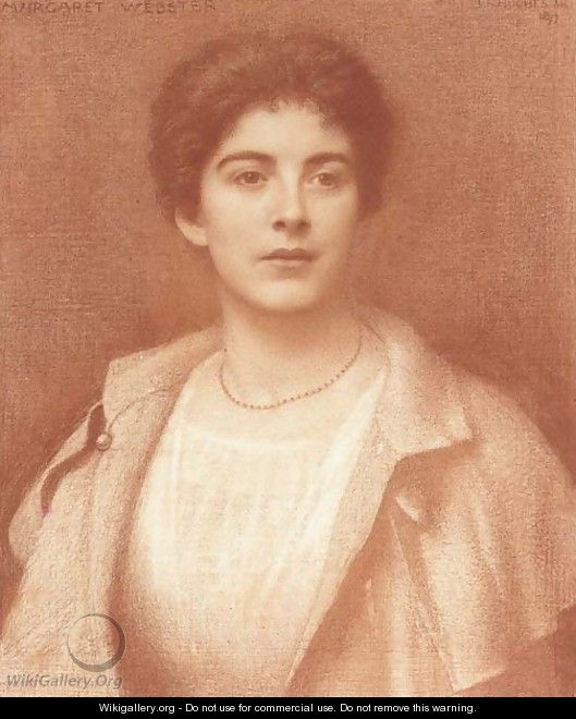Portrait of Margaret Webster, half-length - Edward Robert Hughes