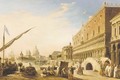 The Riva degli Schiavoni with the Doge's Palace looking towards the Church of Santa Maria della Salute, Venice - Edward Pritchett