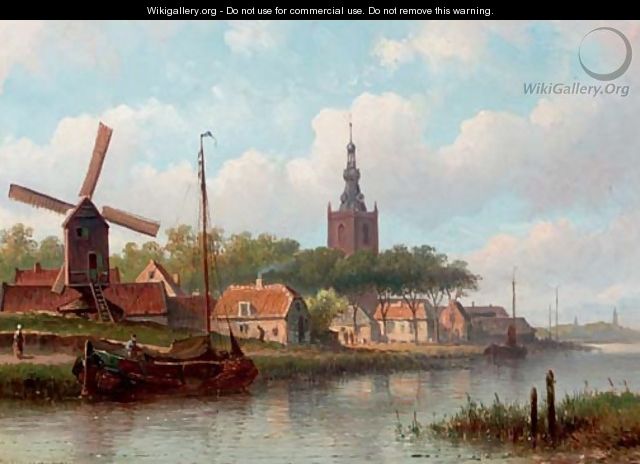 A Dutch town in summer - Eduard Alexander Hilverdink