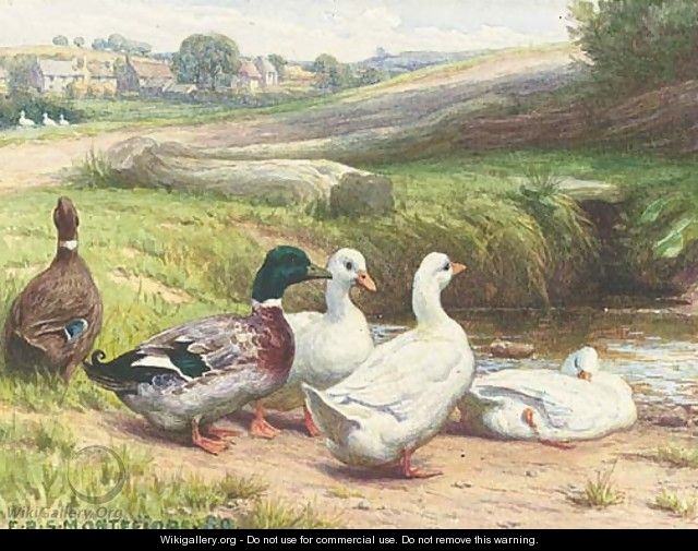 Ducks by a pond - Edward Brice Stanley Montefiore