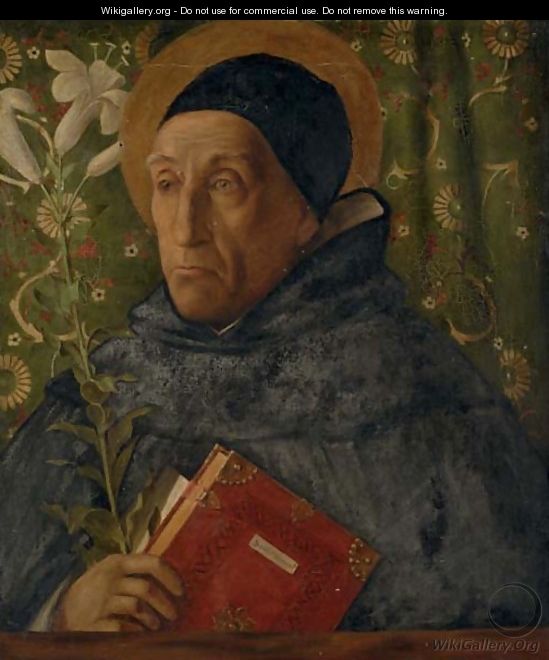 Painting after Bellini, depicting Fra Teodoro da Urbino as Saint Dominic - Edward Atkinson Hornel