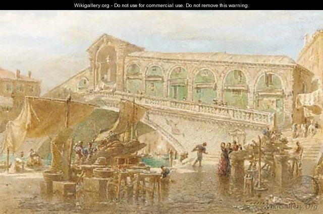 The Rialto bridge, Venice - Edward Alfred Angelo Goodall