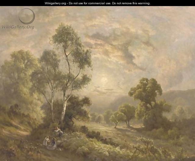 Children playing on a hillside path - Edward Henry Holder