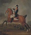 An equestrian portrait of Fredrick II of Prussia (1712-1786) - Edward Francis (Francesco Calza) Cunningham