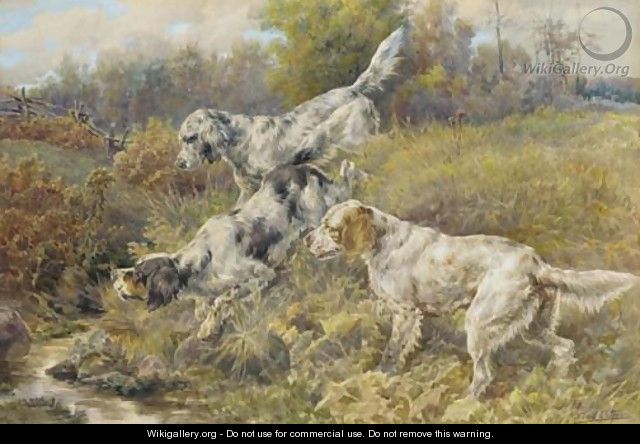 English Setters at a stream - Edmund Henry Osthaus