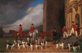 Sir John Cope with his Hounds on the Steps of Bramshill House, Hampshire - Edmund Havell Jnr.