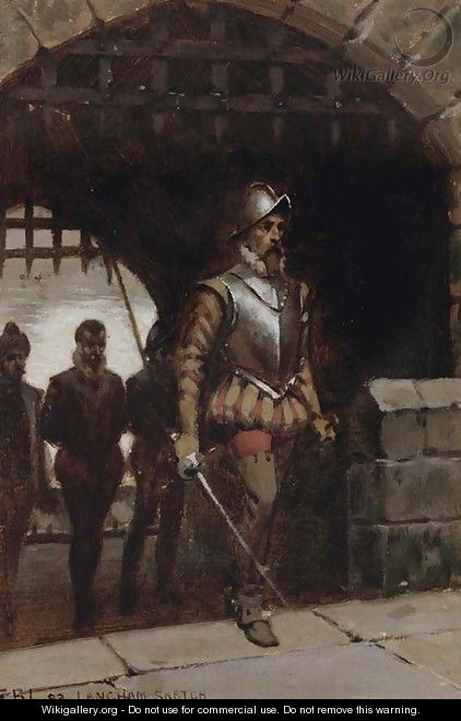 John Langham being led to the Tower, a sketch - Edmund Blair Blair Leighton