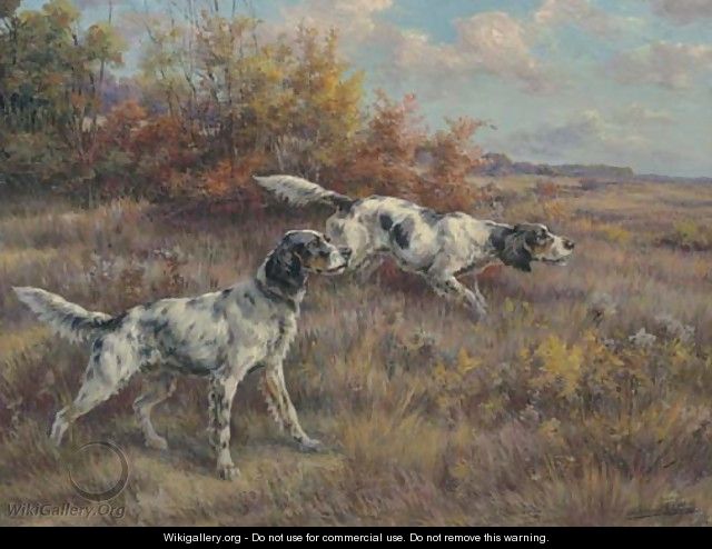 Two setters on a point in an extended landscape - Edmund Henry Osthaus