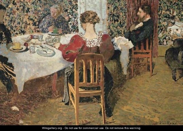 La table, la fin du dejeuner chez Madame Vuillard - Edouard (Jean-Edouard) Vuillard